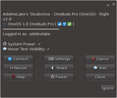 Main Dialog Menu